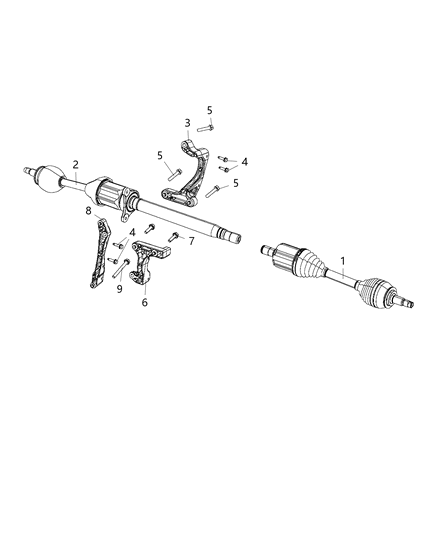 2019 Chrysler 300 Shaft Axle Half Diagram for 68291658AA