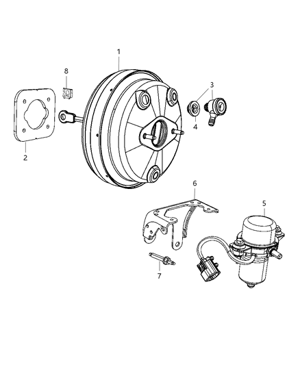 1990 Dodge D250 Gasket Booster To Dash Diagram for 68067673AA