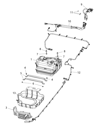 Tube Fuel Filler Urea Diagram for 68301902AB