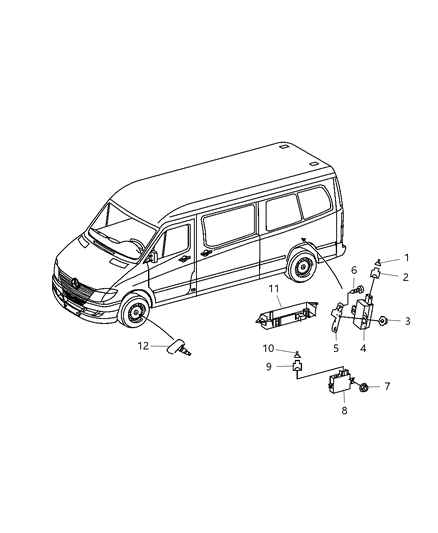 2016 Ram ProMaster 3500 Module Tire Pressure Monitoring Diagram for 68013414AA