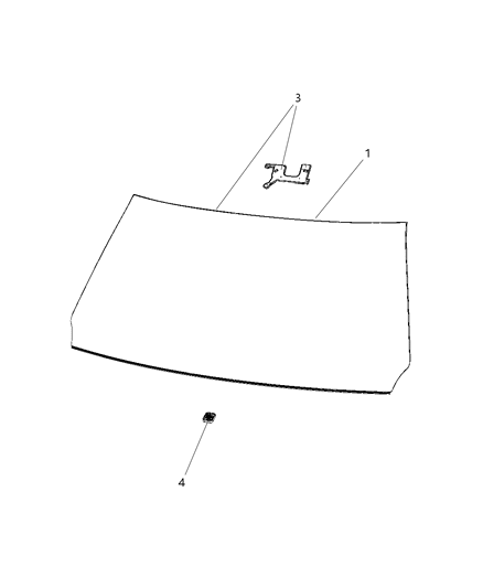 2019 Ram 1500 Windshield Diagram for 68275578AC