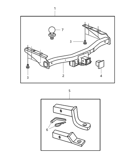 Ball Kit Trailer Tow (Includes Drawbar, Pin And Clip) Diagram for 82401103