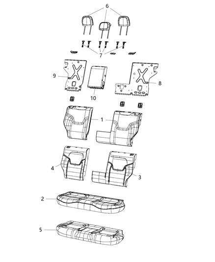 2017 Jeep Compass Cover Rear Seat Back Diagram for 5ZD66LXHAA