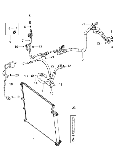 Line A/C Suction And Liquid Diagram for 68103256AF