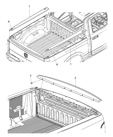 2013 Ram 3500 Spoiler Tailgate Diagram for 55372052AG