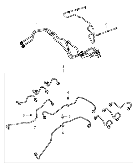 2015 Jeep Wrangler Tube Fuel Return Diagram for 68148338AA