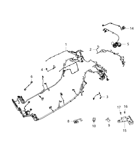 Cover Wiring Protector Splice Block Diagram for 68365814AA