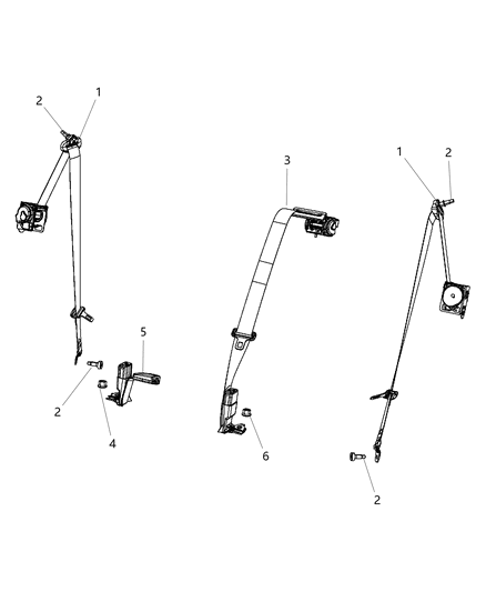 Seat Belt Retractor Diagram for 1HU13HL1AC
