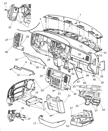 Panel Instrument Upper Diagram for 1BH901DVAA