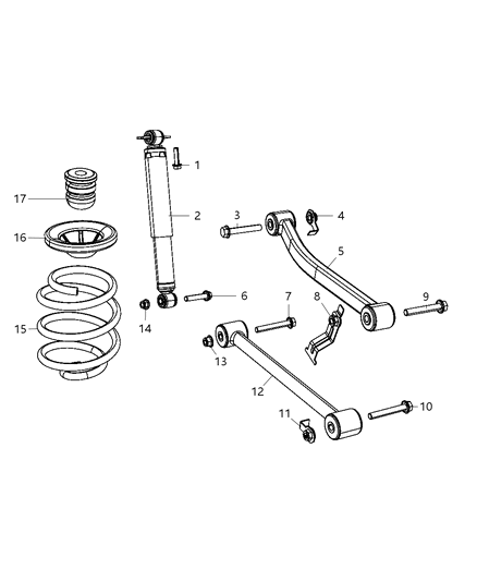 Arm Upper Control Rear Diagram for 52060015AE