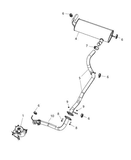 Pipe Exhaust Extension Diagram for 68024796AA