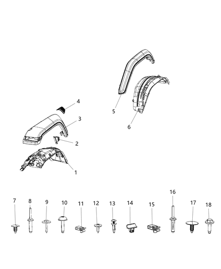Wheel Flare, Front Passenger Side Diagram for 6CE72RXFAG