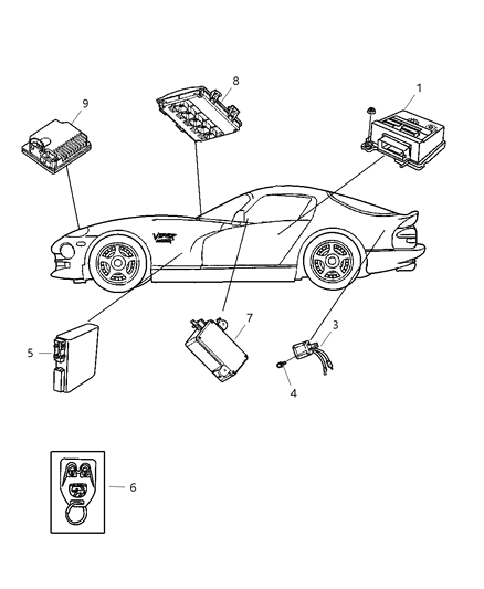 Module Air Bag Control Diagram for 4865582AB