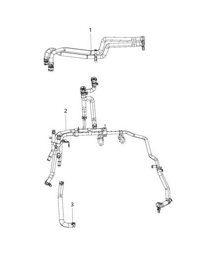 1993 Dodge Ramcharger Hose Water Return To Heater Tube Diagram for 68280625AC