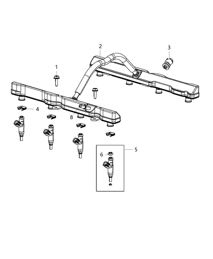 Injector - Fuel Diagram for 5037479AE