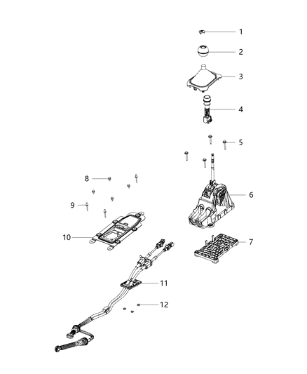 2020 Jeep Compass Cable Gearshift Control Diagram for 68263861AB