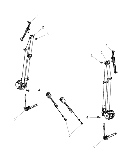 Seat Belt Front Inner Diagram for 1SU82DX9AE