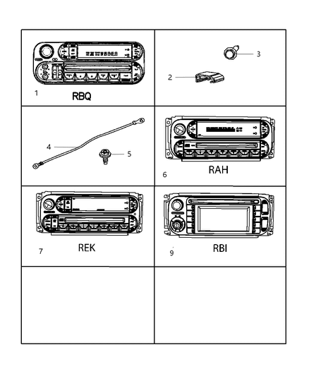 Radio AM/FM With CD And Equalizer Diagram for 5064575AA