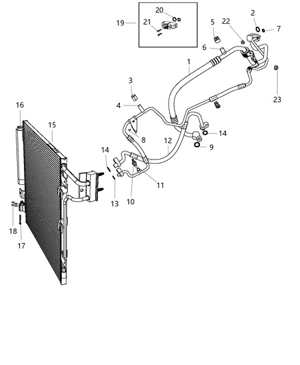 Line A/C Suction And Liquid Diagram for 68214488AF