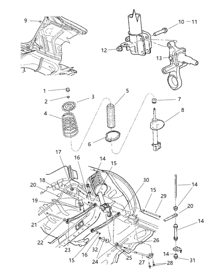 1986 Dodge 600 Strut Rear Suspension Diagram for SG81578