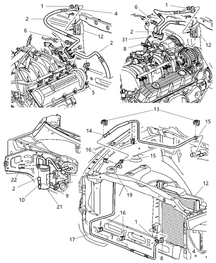 Line A/C Suction Diagram for 55057044AB