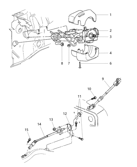 Column Steering Tilt Includes Lock Housing And Switch Diagram for 55314996AC