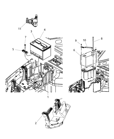 Tray Battery Diagram for 55395524AJ