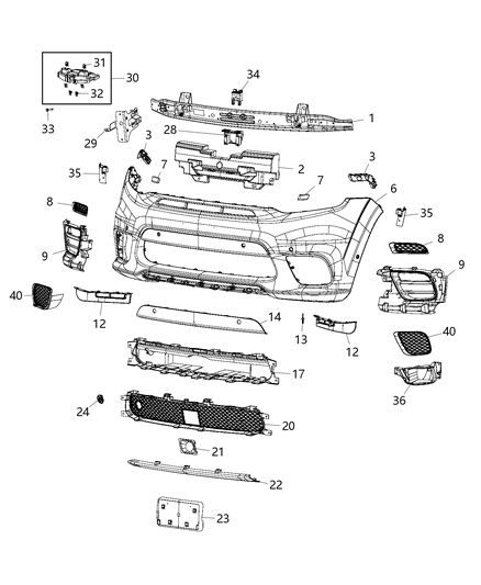 Spat Front Fascia Diagram for 68299199AB
