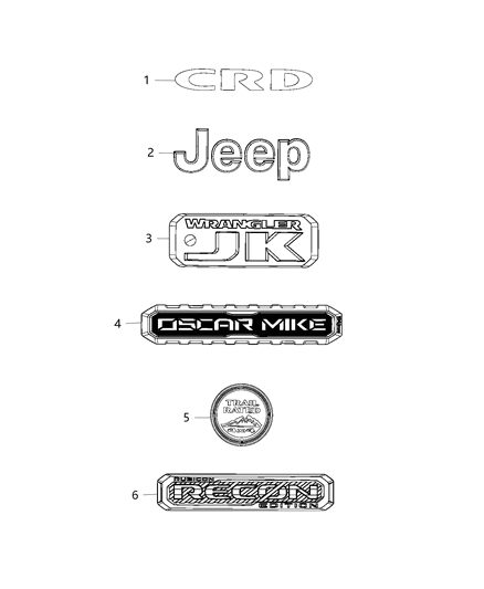 1989 Dodge Spirit Nameplate Oscar Mike Fender Diagram for 68283393AA