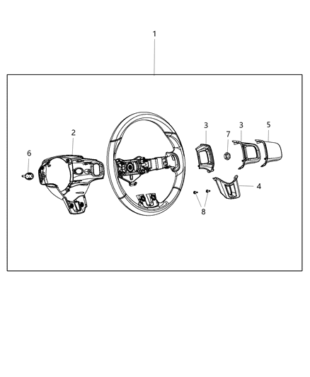 2014 Dodge Dart Wheel Steering Diagram for 1ZX28DX9AE