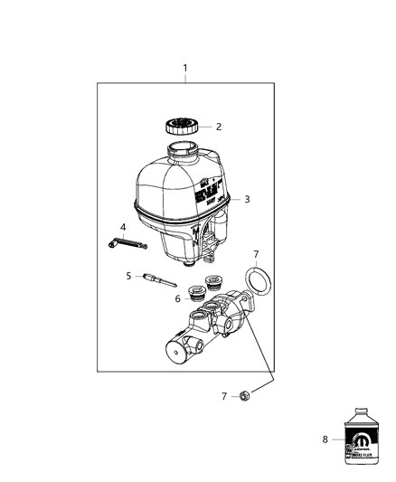 Master Cylinder Brake Diagram for 68306574AB
