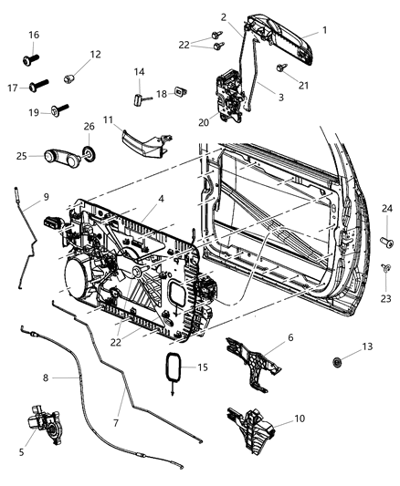 Handle Exterior Door Diagram for 1GH291WQAH