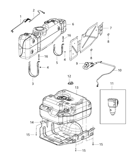 2014 Ram 3500 Tube Fuel Vapor Diagram for 68204567AA