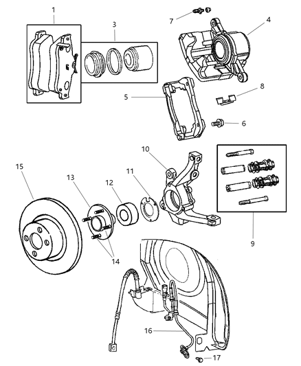 2019 Dodge Durango Pad Kit Disc Brake Diagram for 5086364AA