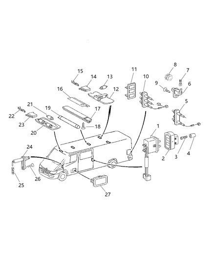 Contact Power Door Lock Diagram for 5104016AA