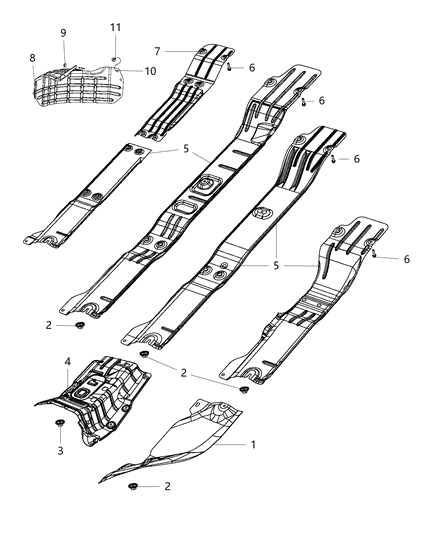 Shield Exhaust Extension Pipe Diagram for 68159407AD