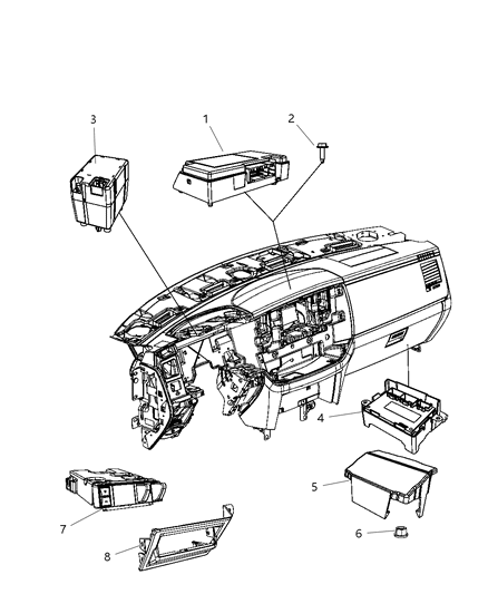 2008 Dodge Sprinter 2500 Module Uconnect Hands Free Diagram for 5064635AF