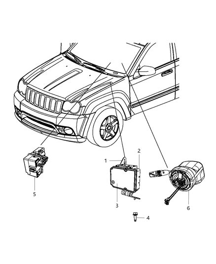 Module Steering Column Diagram for 5026788AA