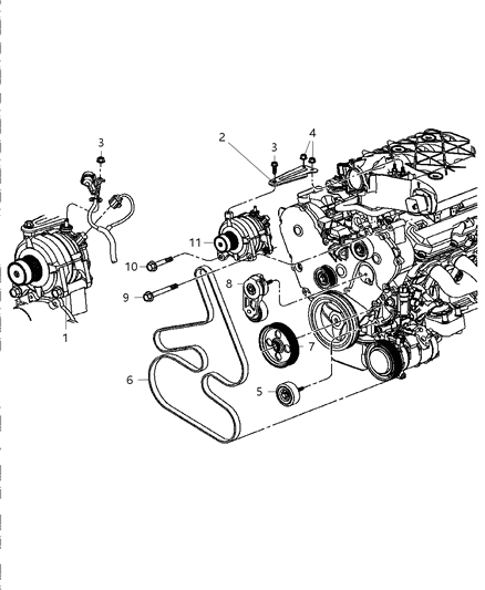 Pulley Alternator Diagram for 4861506AG