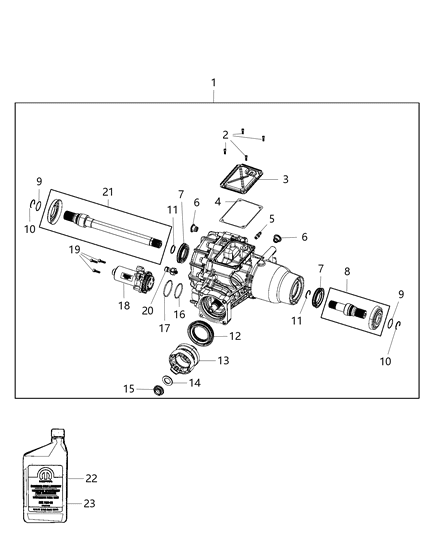 Differential Rear Axle Diagram for 68306795AA