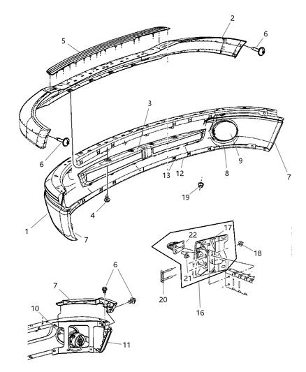 Bracket Bumper Diagram for 55077316AF