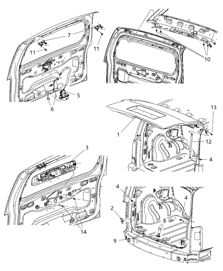 Handle Liftgate Diagram for 55113161AD