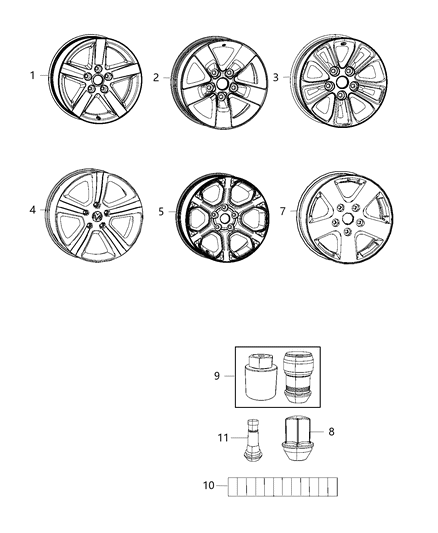 Wheel Aluminum Diagram for 1UB17GSAAA