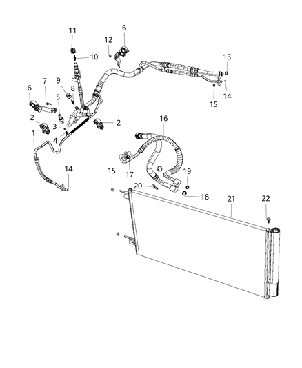 Line A/C Suction & Discharge Jumper Diagram for 68302518AB
