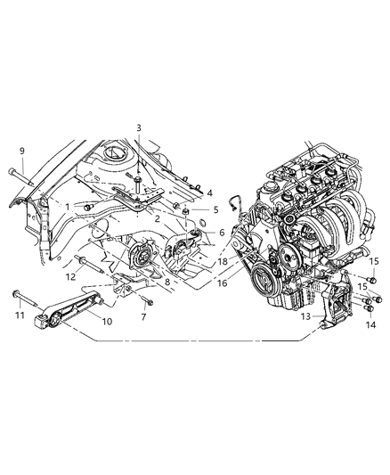 Isolator Transmission Mount Diagram for 5274903AC