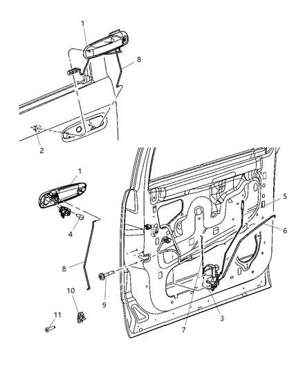 Latch Front Door 55364142-3Ab Diagram for 55364143AB