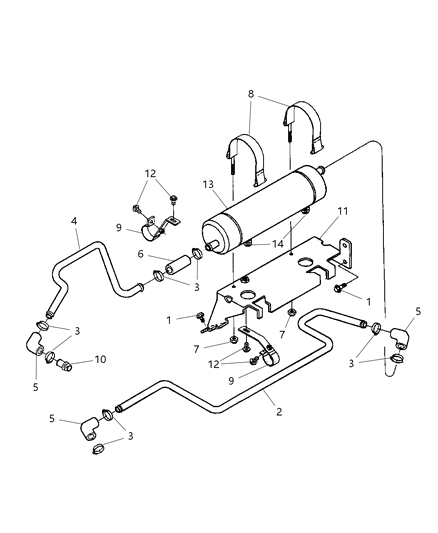 1989 Chrysler Conquest Hose Transmission Oil Cooler Diagram for 4638704
