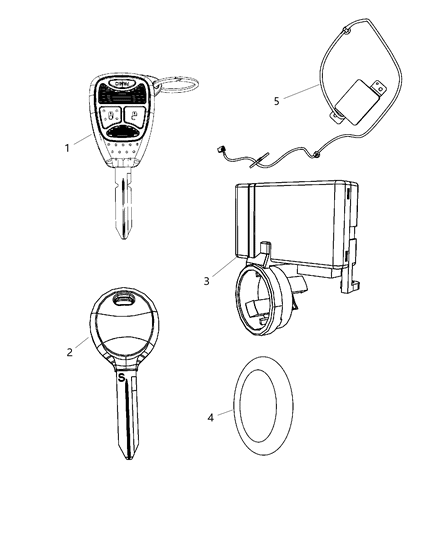 Key Blank With Transmitter Diagram for 68001702AD