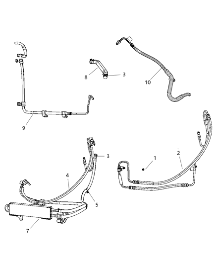 Hose And Cooler Power Steering Return Diagram for 52125509AD