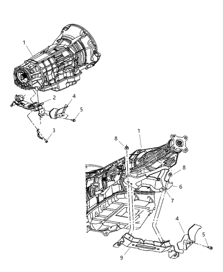 Insulator Transmission Support Diagram for 52124104AB